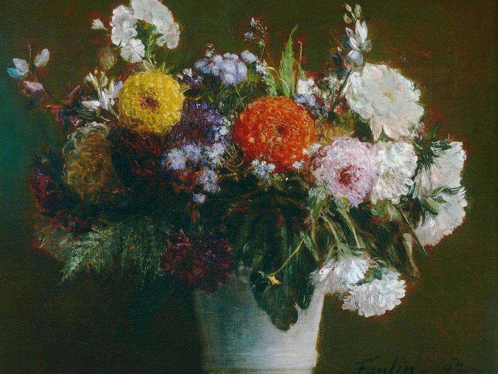 Still Life With Chrysanthemums By Henri Fantin Latour Fine Art Print