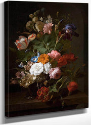 Still Life With Flowers And A Cricket 1700 By Rachel Ruysch Fine Art Print