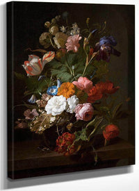 Still Life With Flowers And A Cricket 1700 By Rachel Ruysch Fine Art Print