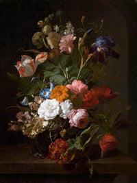 Still Life With Flowers And A Cricket 1700 By Rachel Ruysch Fine Art Print