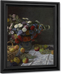 Still Life With Flowers And Fruit By Claude Monet Fine Art Print