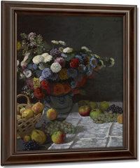 Still Life With Flowers And Fruit By Claude Monet Fine Art Print