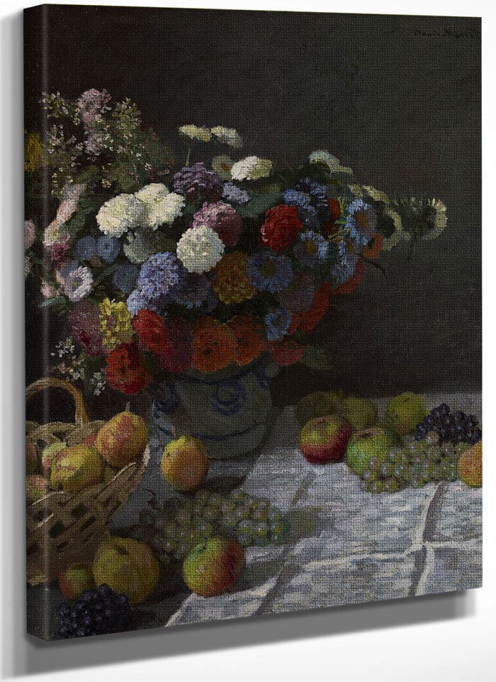 Still Life With Flowers And Fruit By Claude Monet Fine Art Print