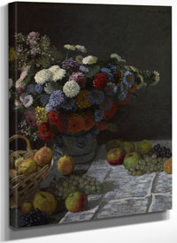 Still Life With Flowers And Fruit By Claude Monet Fine Art Print