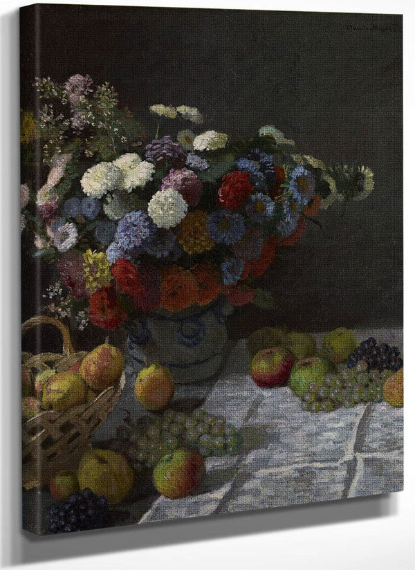 Still Life With Flowers And Fruit By Claude Monet Fine Art Print