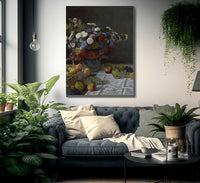 Still Life With Flowers And Fruit By Claude Monet Fine Art Print