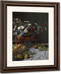 Still Life With Flowers And Fruit By Claude Monet Fine Art Print