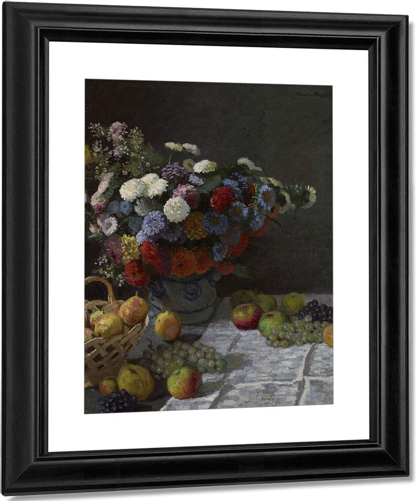 Still Life With Flowers And Fruit By Claude Monet Fine Art Print