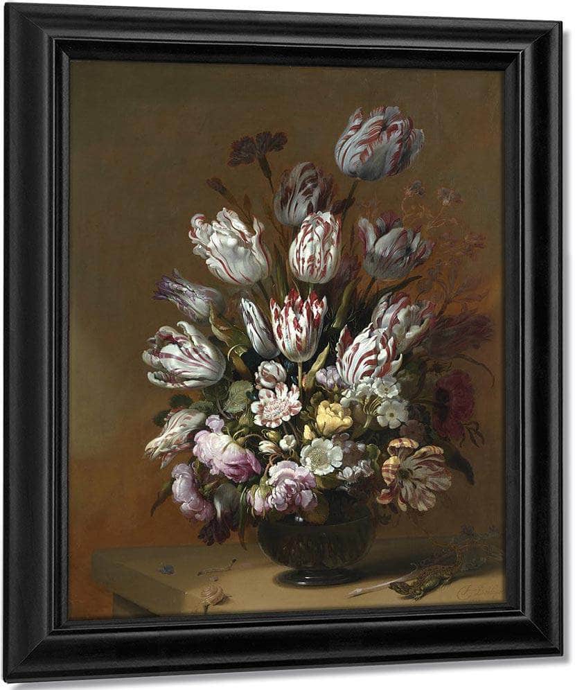 Still Life With Flowers By Hans Bollongier Fine Art Print