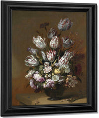 Still Life With Flowers By Hans Bollongier Fine Art Print