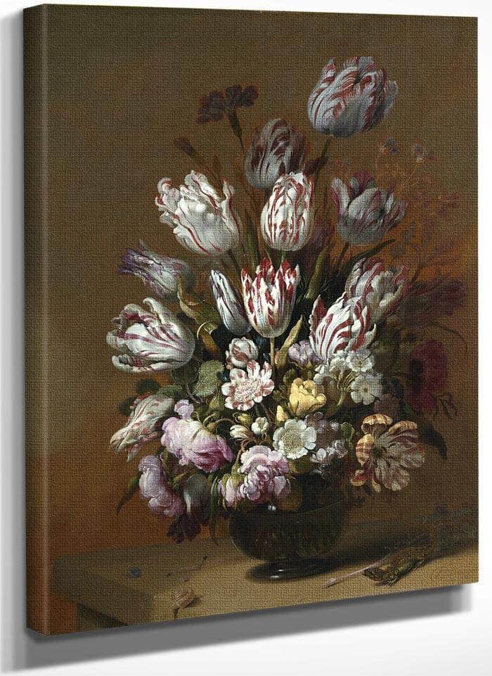 Still Life With Flowers By Hans Bollongier Fine Art Print