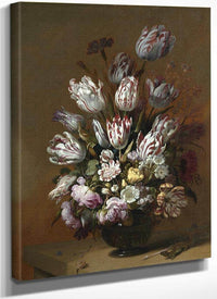 Still Life With Flowers By Hans Bollongier Fine Art Print