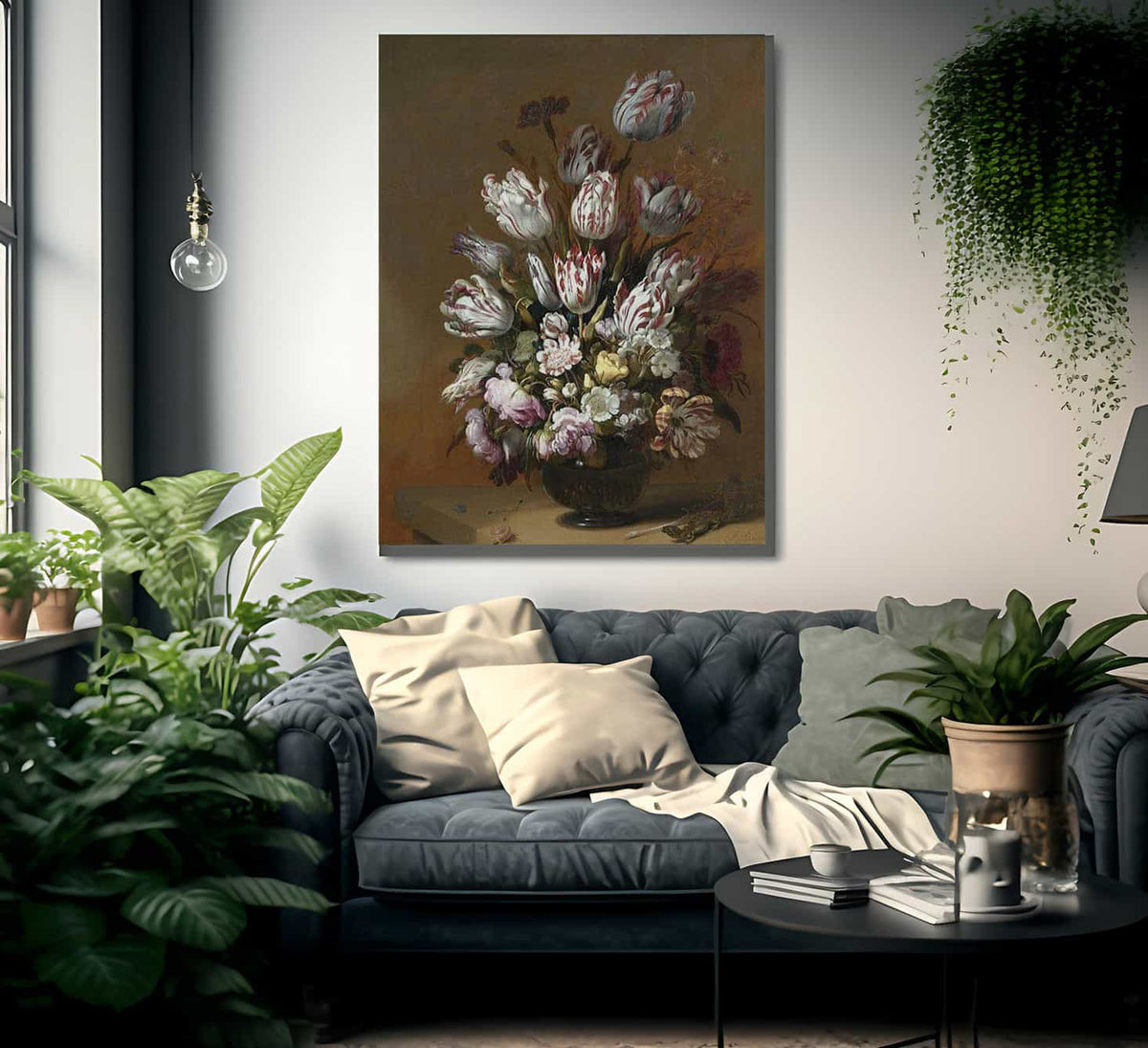 Still Life With Flowers By Hans Bollongier Fine Art Print