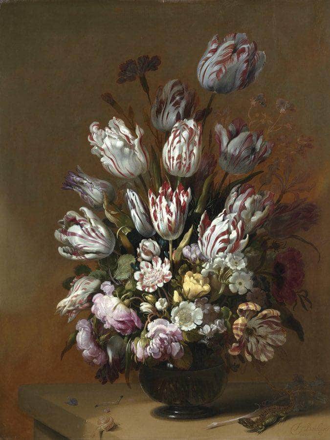 Still Life With Flowers By Hans Bollongier Fine Art Print
