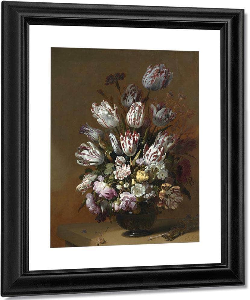 Still Life With Flowers By Hans Bollongier Fine Art Print