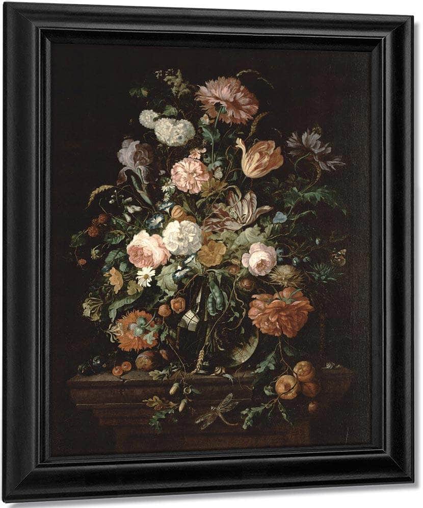 Still Life With Flowers In A Glass Bowl By Jan Davidsz De Heem Fine Art Print