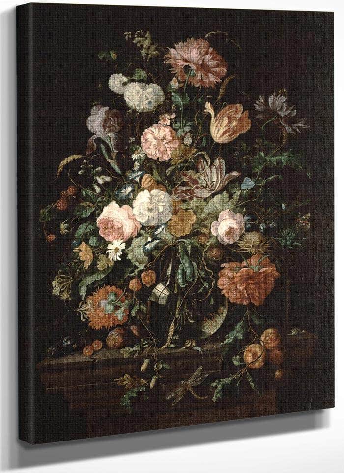 Still Life With Flowers In A Glass Bowl By Jan Davidsz De Heem Fine Art Print