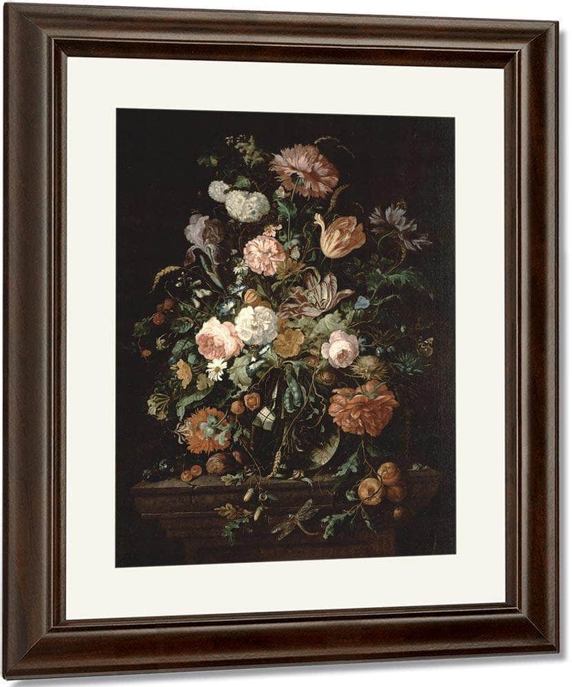 Still Life With Flowers In A Glass Bowl By Jan Davidsz De Heem Fine Art Print