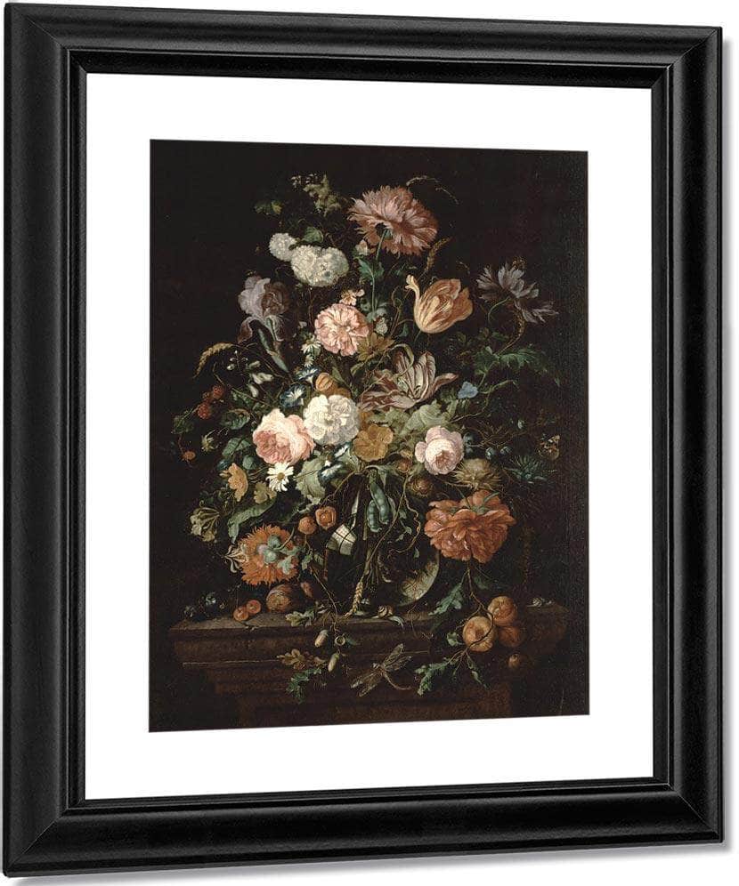 Still Life With Flowers In A Glass Bowl By Jan Davidsz De Heem Fine Art Print
