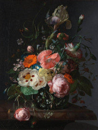 Still Life With Flowers On A Marble Tabletop 1716 By Rachel Ruysch Fine Art Print