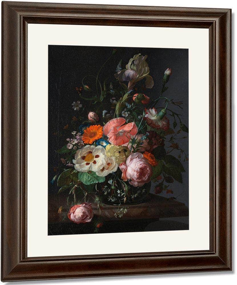 Still Life With Flowers On A Marble Tabletop 1716 By Rachel Ruysch Fine Art Print