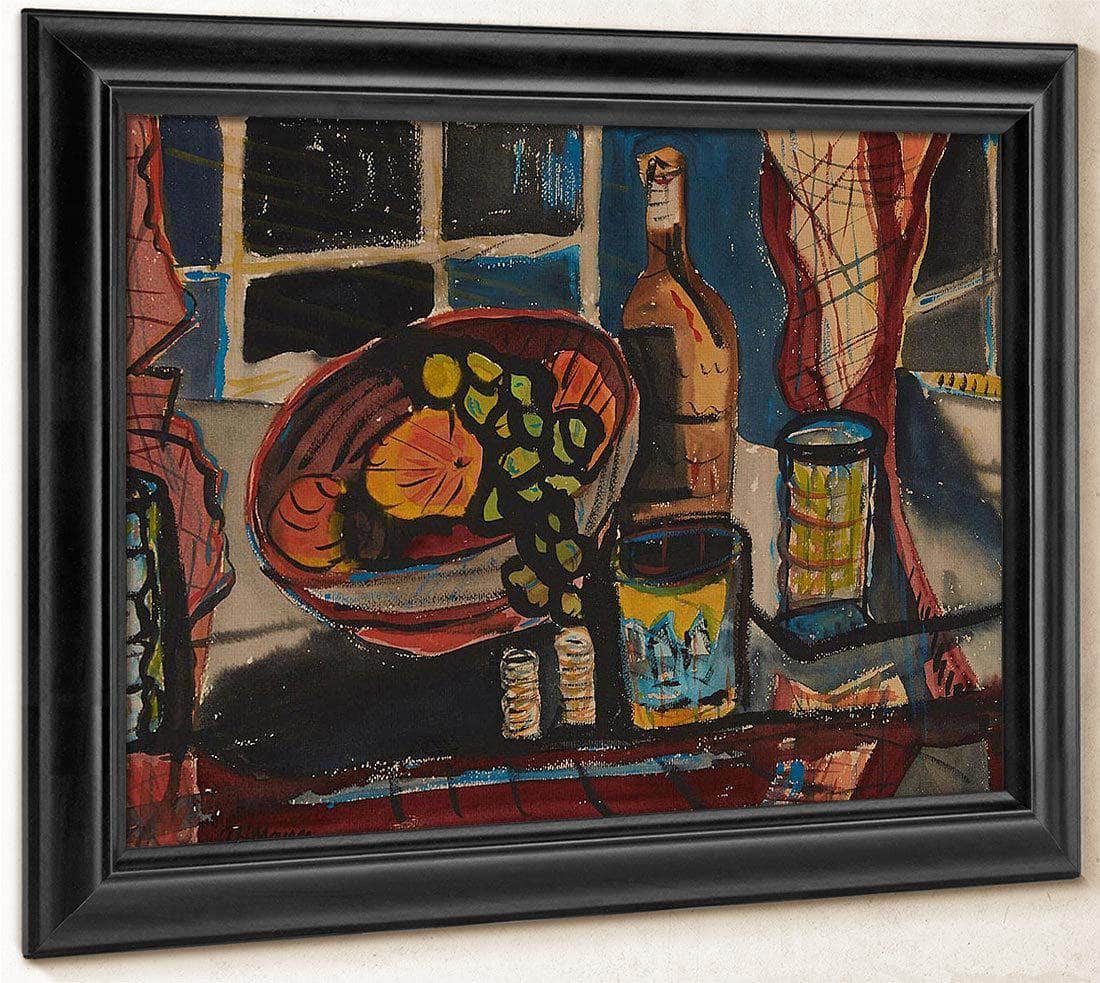 Still Life With Fruit And Bottle By Alfred Henry Maurer Fine Art Print