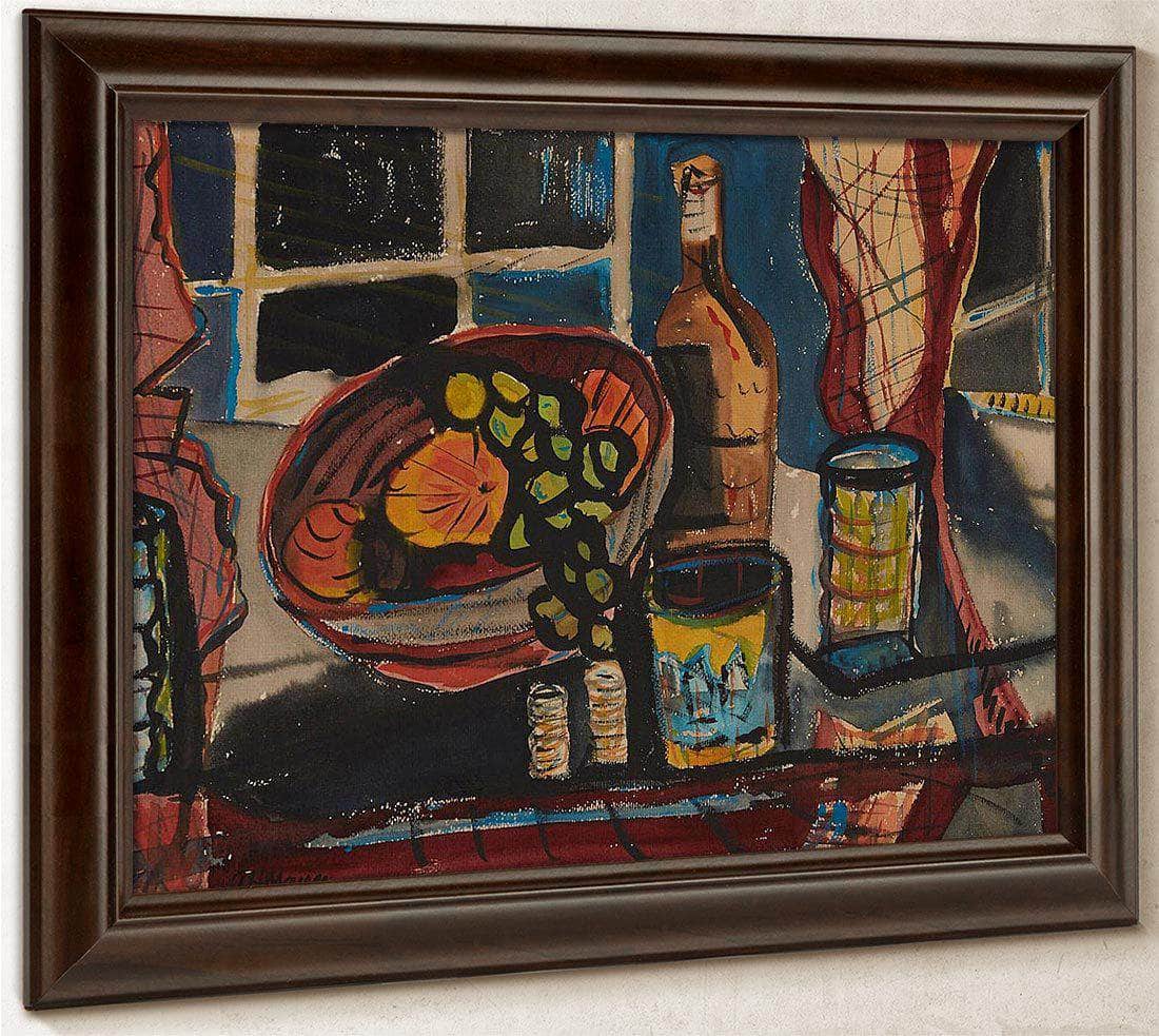 Still Life With Fruit And Bottle By Alfred Henry Maurer Fine Art Print