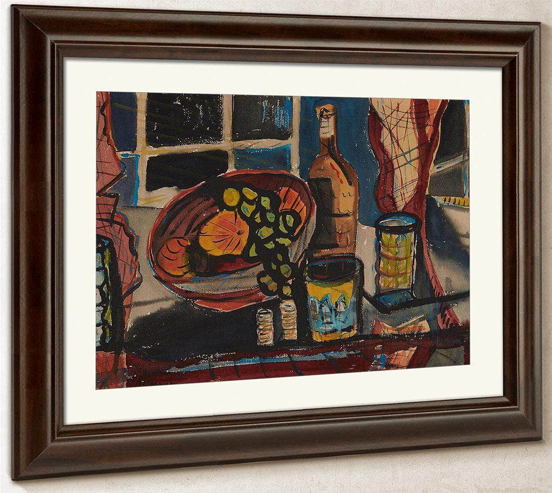 Still Life With Fruit And Bottle By Alfred Henry Maurer Fine Art Print