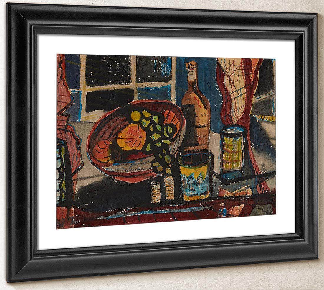 Still Life With Fruit And Bottle By Alfred Henry Maurer Fine Art Print