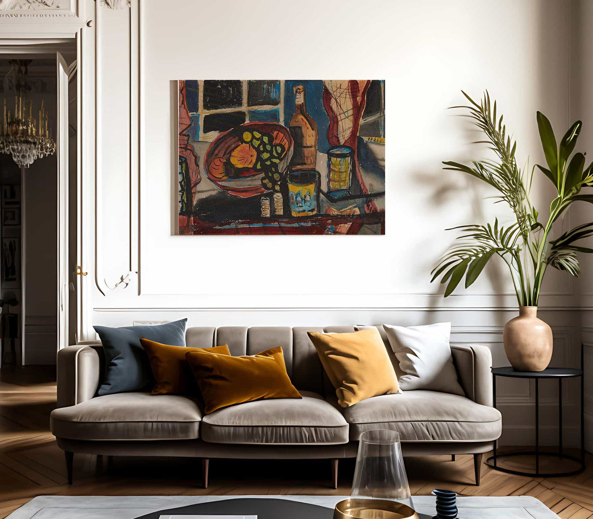 Still Life With Fruit And Bottle By Alfred Henry Maurer Fine Art Print