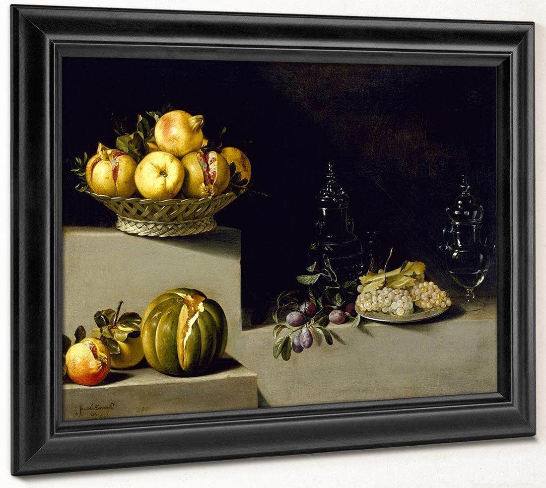 Still Life With Fruit And Glassware By Juan Van Der Hamen Y Leon Fine Art Print