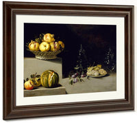 Still Life With Fruit And Glassware By Juan Van Der Hamen Y Leon Fine Art Print