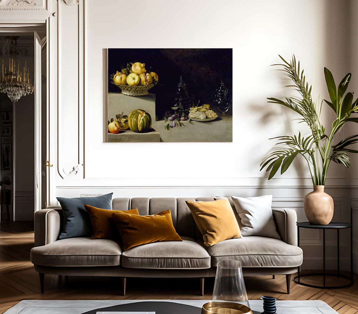 Still Life With Fruit And Glassware By Juan Van Der Hamen Y Leon Fine Art Print