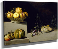 Still Life With Fruit And Glassware By Juan Van Der Hamen Y Leon Fine Art Print