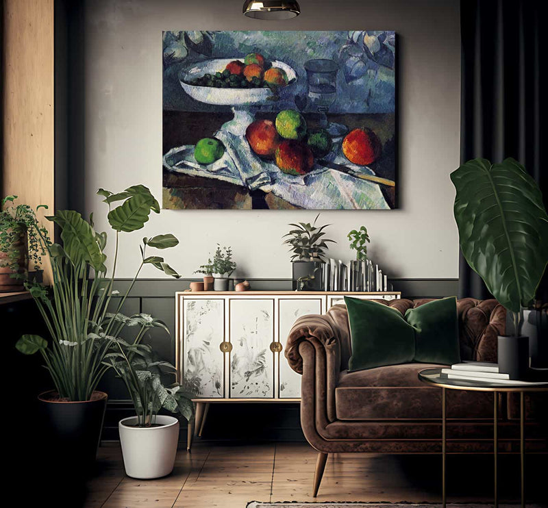 Still Life With Fruit Dish 1879 1880 46X55Cm Museum Of Modern Art By Paul Cezanne Fine Art Print