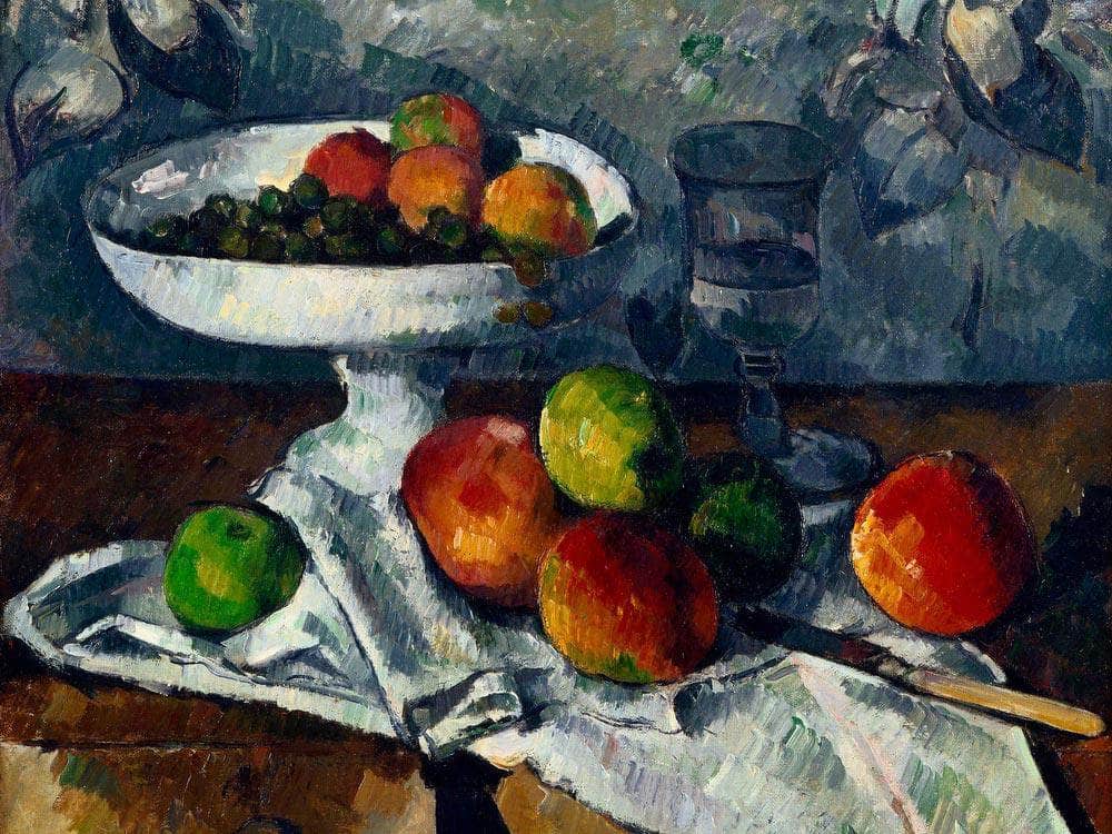 Still Life With Fruit Dish By Cezanne Paul Fine Art Print