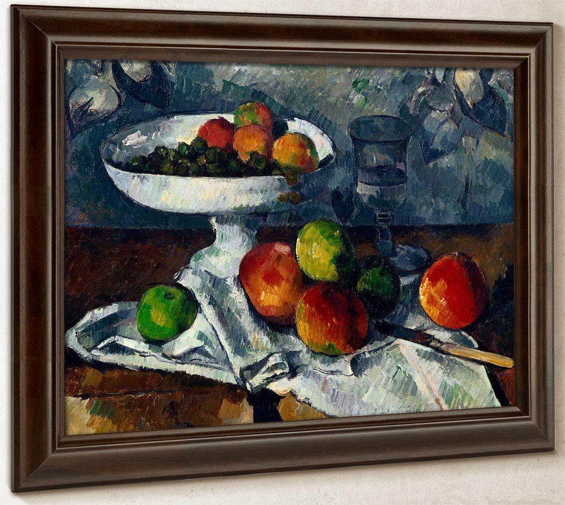 Still Life With Fruit Dish By Cezanne Paul Fine Art Print