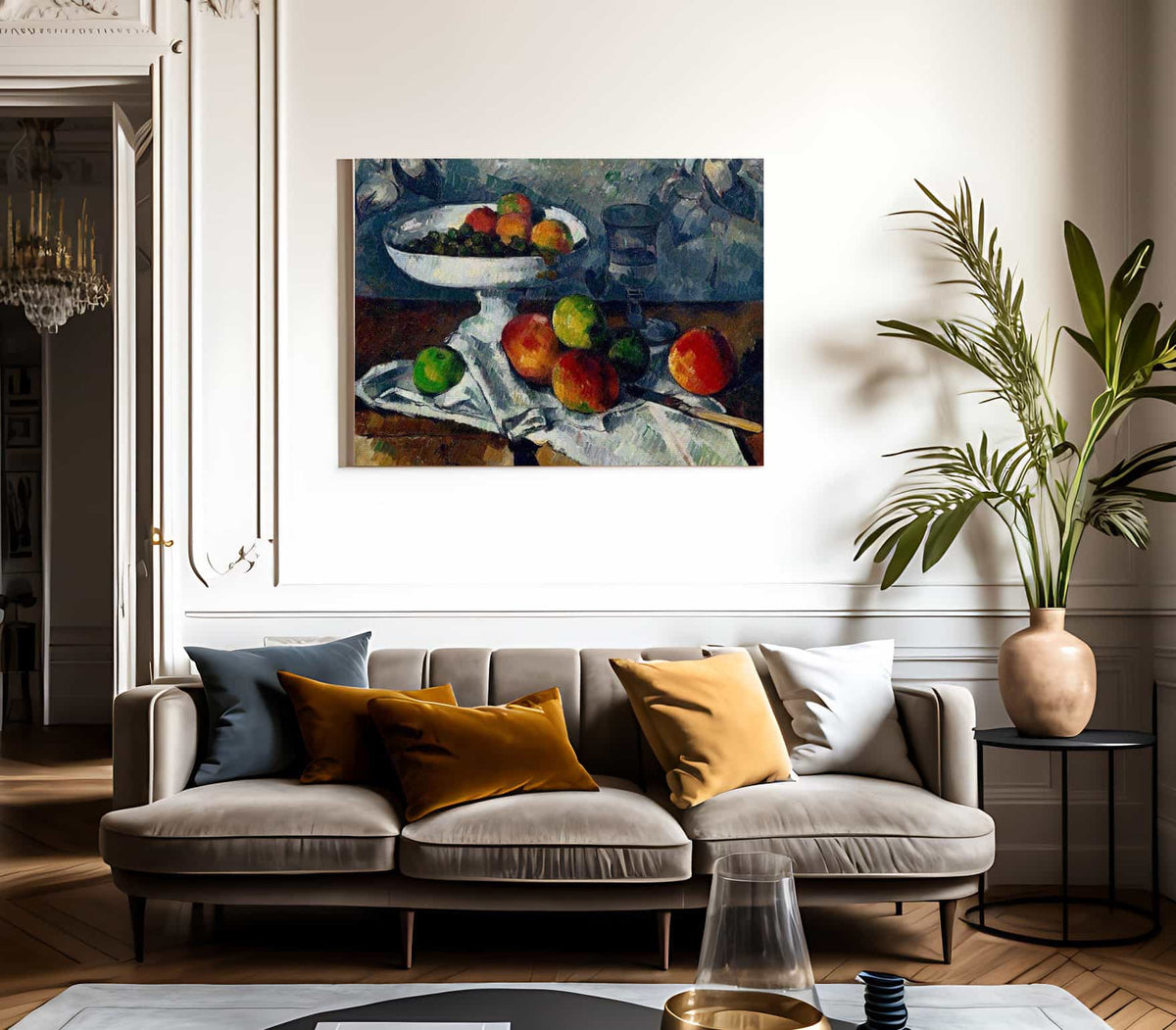 Still Life With Fruit Dish By Cezanne Paul Fine Art Print