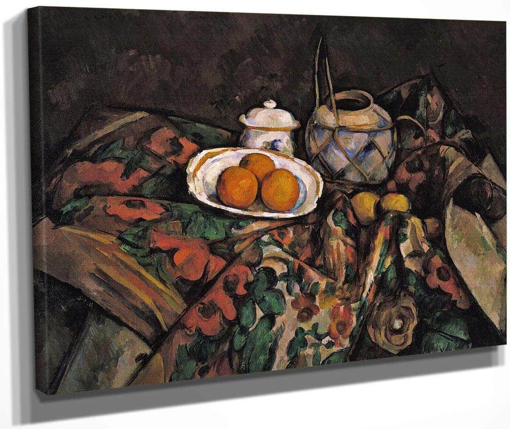 Still Life With Ginger Jar Sugar Bowl And Oranges By Cezanne Paul Fine Art Print