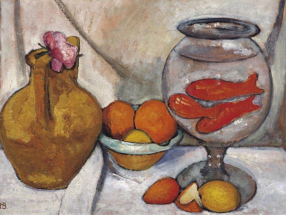 Still Life With Goldfish Bowl By Paula Modersohn Becker Fine Art Print