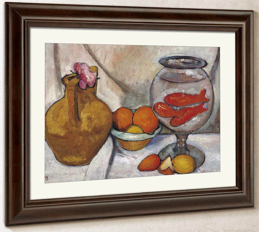 Still Life With Goldfish Bowl By Paula Modersohn Becker Fine Art Print