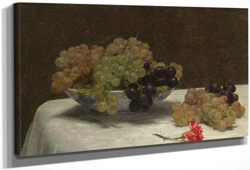 Still Life With Grapes And A Carnation By Henri Fantin Latour Fine Art Print