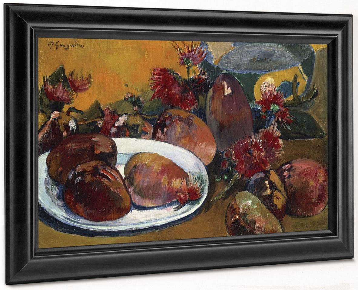Still Life With Mangoes By Eugene Henri Paul Gauguin Fine Art Print