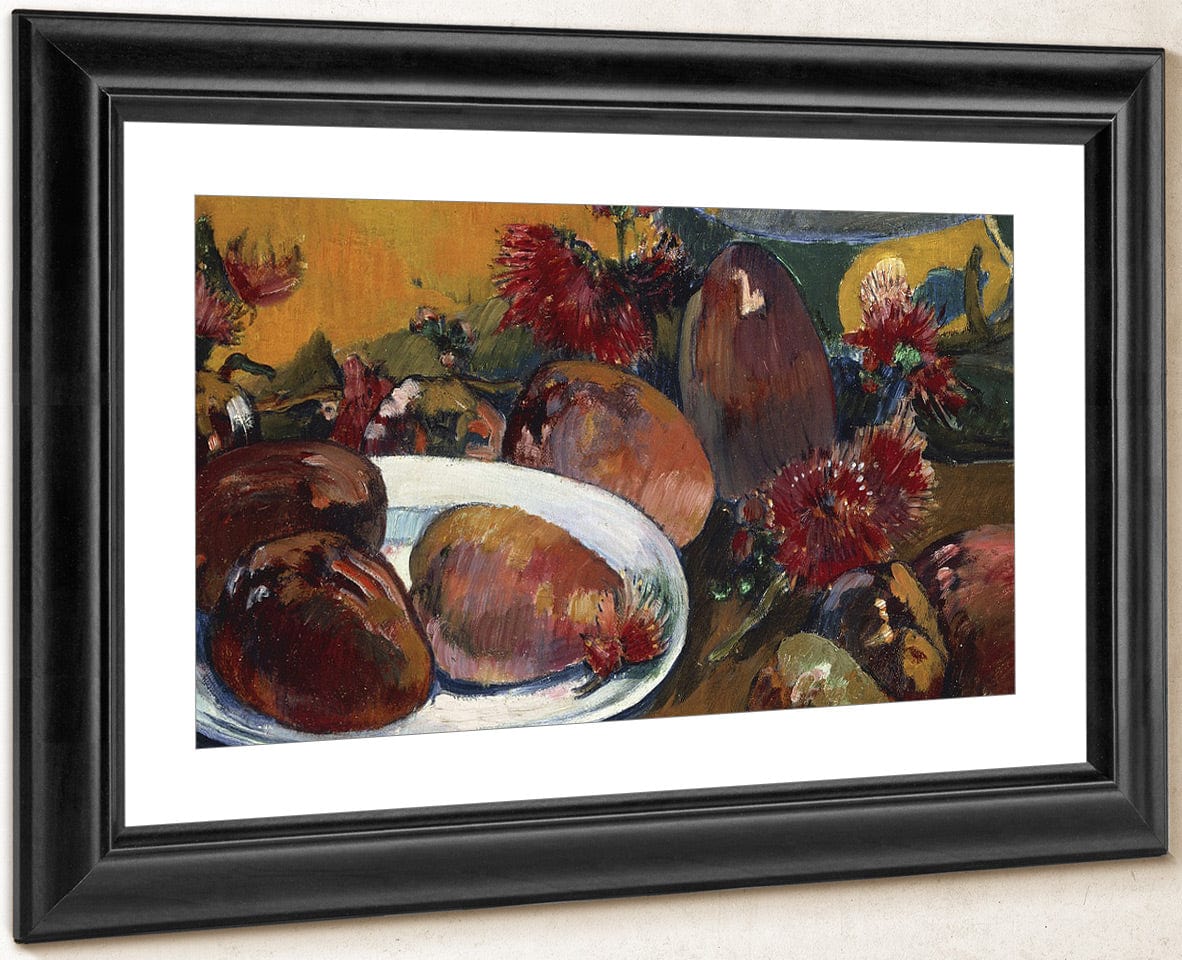 Still Life With Mangoes By Eugene Henri Paul Gauguin Fine Art Print