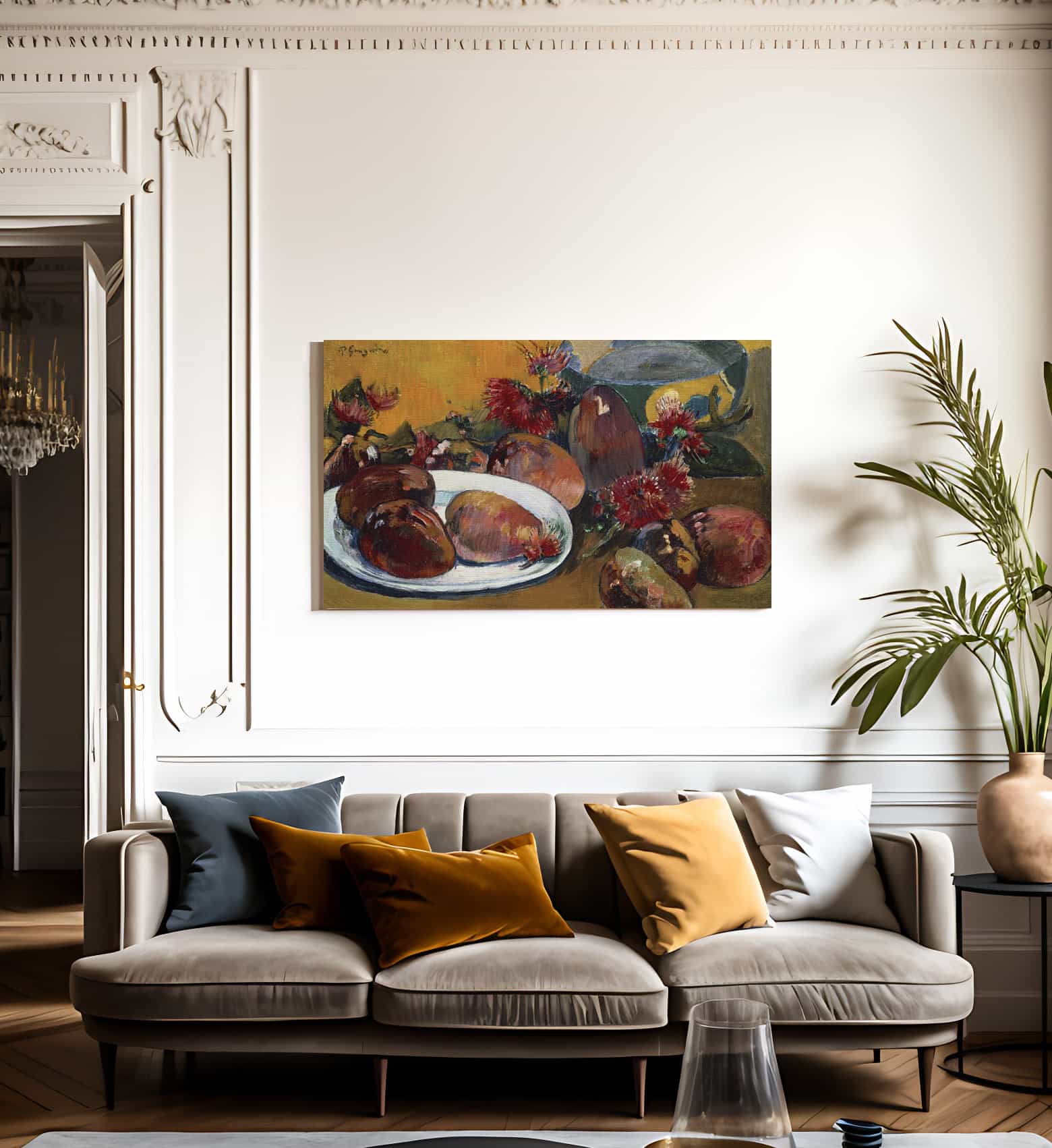 Still Life With Mangoes By Eugene Henri Paul Gauguin Fine Art Print