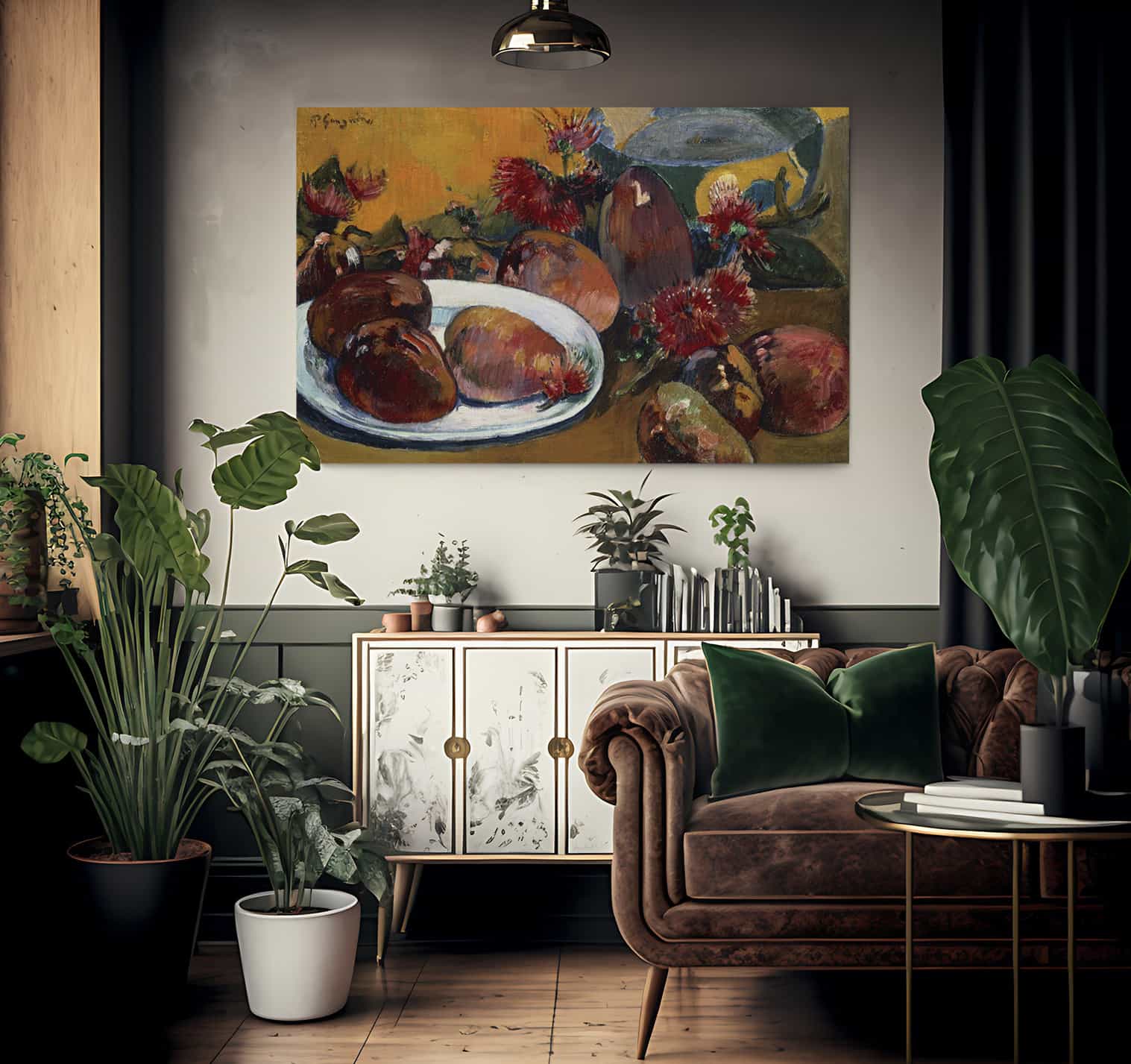 Still Life With Mangoes By Eugene Henri Paul Gauguin Fine Art Print