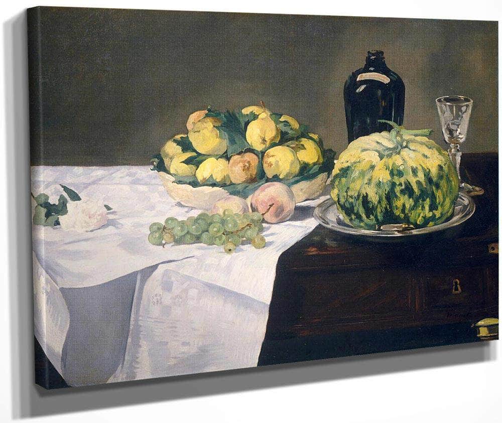 Still Life With Melons And Peaches By Manet Edouard Fine Art Print