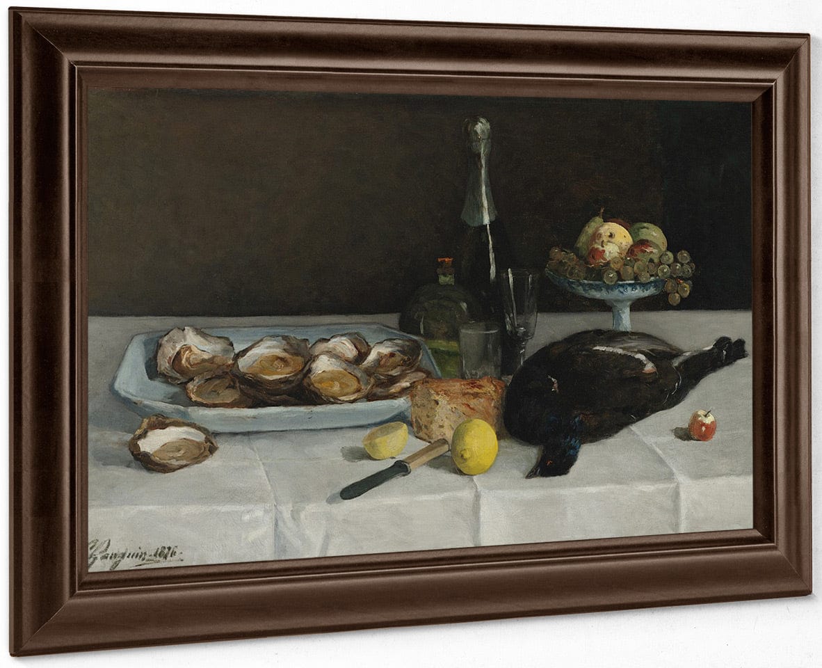 Still Life With Oysters By Eugene Henri Paul Gauguin Fine Art Print
