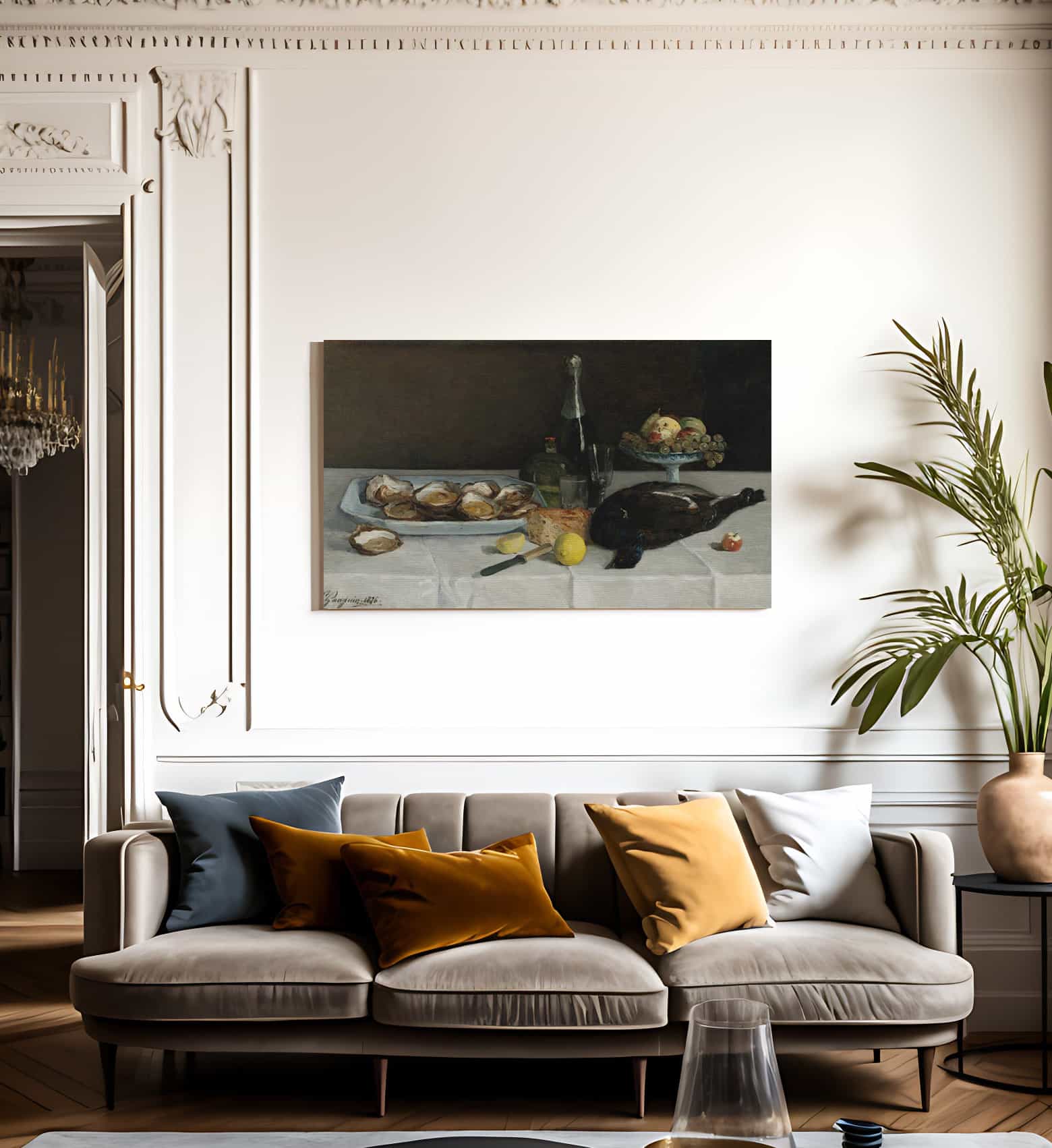 Still Life With Oysters By Eugene Henri Paul Gauguin Fine Art Print