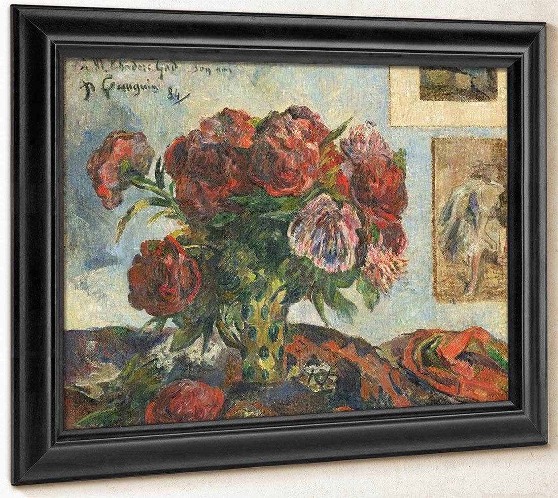 Still Life With Peonies By Paul Gauguin Fine Art Print
